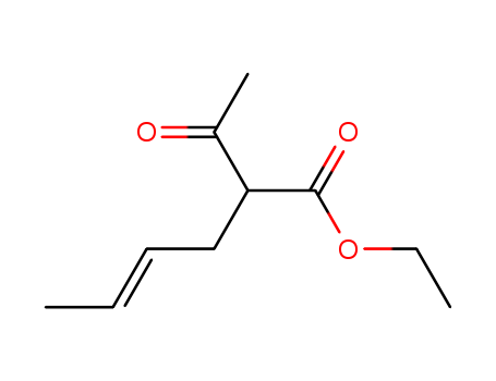 Molecular Structure of 113984-48-8 (4-Hexenoic acid, 2-acetyl-, ethyl ester, (E)-)