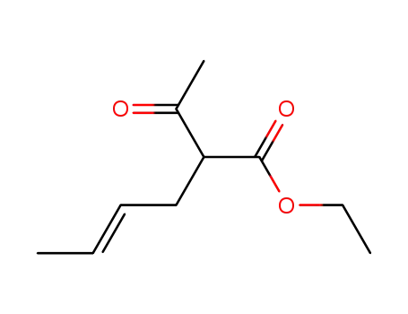 Molecular Structure of 113984-48-8 (4-Hexenoic acid, 2-acetyl-, ethyl ester, (E)-)