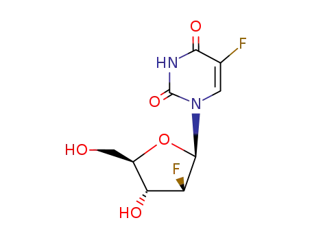 Molecular Structure of 69123-95-1 (2',5-difluoro-2'-deoxy-1-arabinosyluracil)
