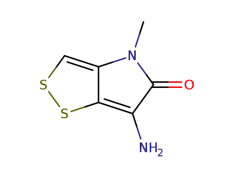 Molecular Structure of 642-77-3 (6-Amino-4-methyl-1,2-dithiolo[4,3-b]pyrrol-5(4H)-one)
