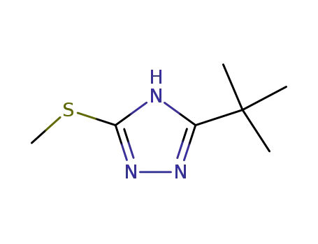 Molecular Structure of 58876-19-0 (1H-1,2,4-Triazole, 3-(1,1-dimethylethyl)-5-(methylthio)-)
