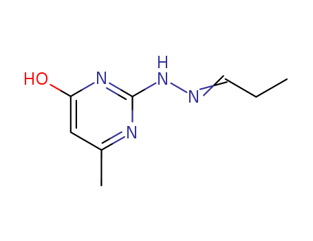 64792-09-2,6-methyl-2-[(2E)-2-propylidenehydrazinyl]pyrimidin-4(1H)-one,Propanal,(1,4-dihydro-6-methyl-4-oxo-2-pyrimidinyl)hydrazone (9CI); NSC 75854