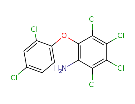 Molecular Structure of 64630-65-5 (2,3,4,5-Tetrachloro-6-(2,4-dichlorophenoxy)aniline)