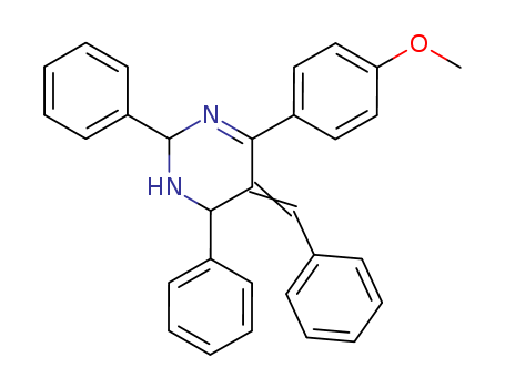 Pyrimidine,1,2,5,6-tetrahydro-4-(4-methoxyphenyl)-2,6-diphenyl-5-(phenylmethylene)- cas  64968-39-4