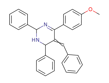 Molecular Structure of 64968-39-4 ((5Z)-5-benzylidene-4-(4-methoxyphenyl)-2,6-diphenyl-2,6-dihydro-1H-pyr imidine)
