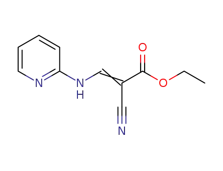 Molecular Structure of 69372-23-2 (2-CYANO-3-(PYRIDIN-2-YLAMINO)-ACRYLIC ACID ETHYL ESTER)