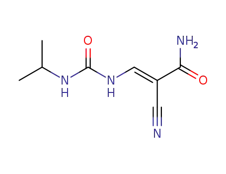 Molecular Structure of 6976-82-5 (2-cyano-3-(propan-2-ylcarbamoylamino)prop-2-enamide)