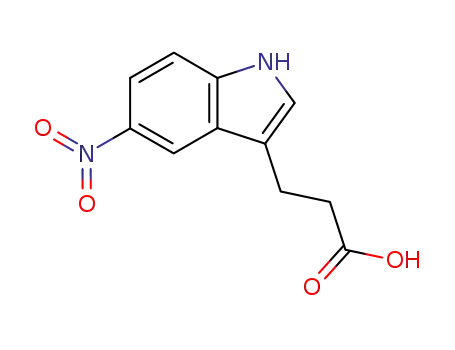Molecular Structure of 6961-27-9 (3-(5-nitro-1H-indol-3-yl)propanoic acid)