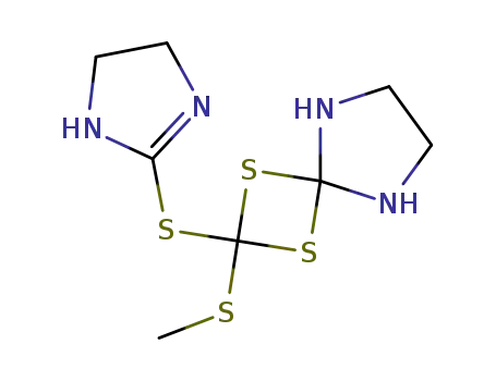 Molecular Structure of 69754-53-6 (2-(4,5-dihydro-1H-imidazol-2-ylsulfanyl)-2-(methylsulfanyl)-1,3-dithia-5,8-diazaspiro[3.4]octane)