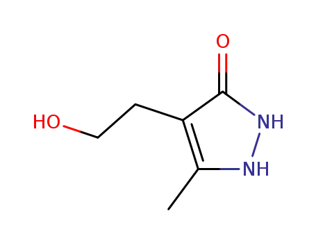 Molecular Structure of 65287-96-9 (4-(2-Hydroxyethyl)-5-methyl-1,2-dihydro-3H-pyrazol-3-one)