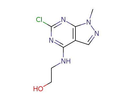 Molecular Structure of 6974-01-2 (2-[(6-chloro-1-methyl-1H-pyrazolo[3,4-d]pyrimidin-4-yl)amino]ethanol)