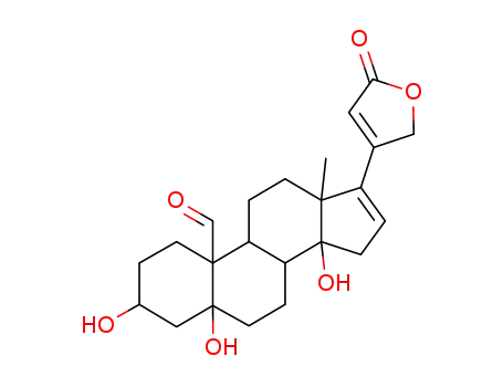 Molecular Structure of 6980-14-9 (19-Oxo-3β,5,14-trihydroxy-5β-carda-16,20(22)-dienolide)