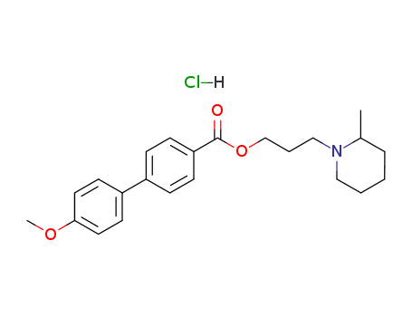 69766-24-1,methylpiperidino)propyl ester, hydrochloride,[1,1'-Biphenyl]-4-carboxylicacid, 4'-methoxy-, 3-(2-methyl-1-piperidinyl)propyl ester, hydrochloride (9CI)