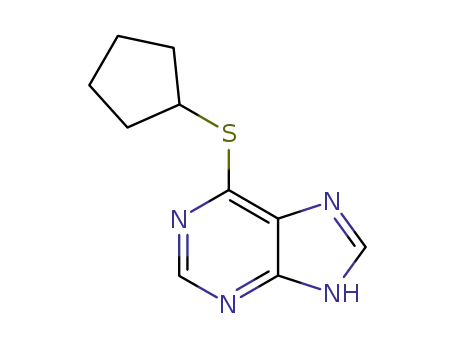 Molecular Structure of 6974-88-5 (6-(cyclopentylsulfanyl)-5H-purine)
