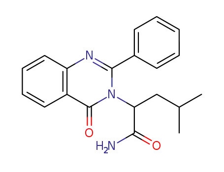 Molecular Structure of 70203-76-8 (4-methyl-2-(4-oxo-2-phenylquinazolin-3(4H)-yl)pentanamide)