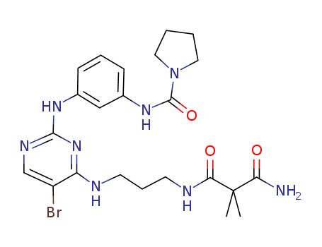 N-(3-(4-(3-(3-amino-2,2-dimethyl-3-oxopropanamido)propylamino)-5-bromopyrimidin-2-ylamino)phenyl)pyrrolidine-1-carboxamide