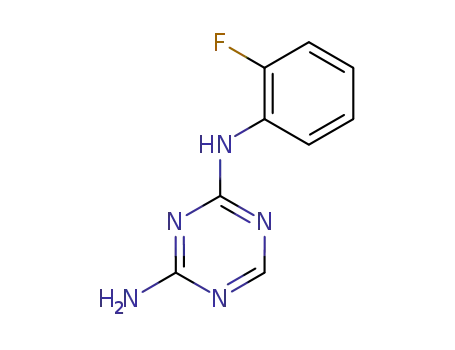 Molecular Structure of 66088-45-7 (2-AMINO-4-(2-FLUOROPHENYLAMINO)-1,3,5-TRIAZINE)
