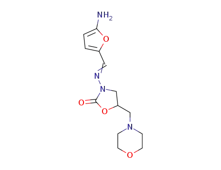 Molecular Structure of 93429-41-5 (3-(5-amino-furan-2-ylmethyleneamino)-5-morpholin-4-ylmethyl-oxazolidin-2-one)