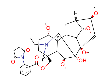 144049-69-4,Aconitan-7-ol,4-[[[2-(2,5-dioxo-1-pyrrolidinyl)benzoyl]oxy]methyl]-20-ethyl-1,6,8,14,16-pentamethoxy-,(1a,6b,14a,16b)- (9CI),11aH-12,3,6a-Ethanylylidene-7,9-methanonaphth[2,3-b]azocine,aconitan-7-ol deriv.; 8-Methyllycaconitine; 8-O-Methyllycaconitine;O8-Methyllycaconitine; Oreaconine