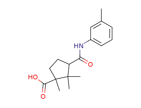 Molecular Structure of 6626-17-1 (1,2,2-trimethyl-3-[(3-methylphenyl)carbamoyl]cyclopentanecarboxylic acid)