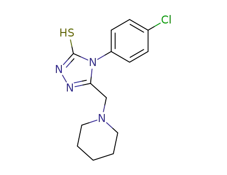 Molecular Structure of 65924-81-4 (4-(4-CHLOROPHENYL)-5-(PIPERIDIN-1-YLMETHYL)-4H-1,2,4-TRIAZOLE-3-THIOL)