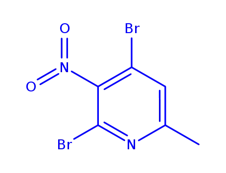 Molecular Structure of 706789-62-0 (2,4-dibroMo-6-Methyl-3-nitropyridine)