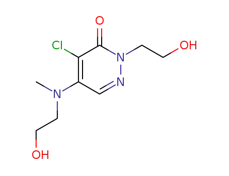 Molecular Structure of 66597-68-0 (4-chloro-2-(2-hydroxyethyl)-5-[(2-hydroxyethyl)(methyl)amino]pyridazin-3(2H)-one)