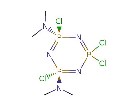 Molecular Structure of 1018-07-1 (1,3,5,2,4,6-Triazatriphosphorine,
2,2,4,6-tetrachloro-4,6-bis(dimethylamino)-2,2,4,4,6,6-hexahydro-, cis-)