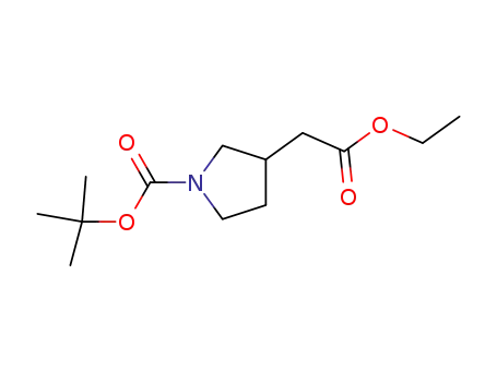 Molecular Structure of 664364-29-8 (3-PYRROLIDINEACETIC ACID, 1-[(1,1-DIMETHYLETHOXY)CARBONYL]-, ETHYL ESTER)