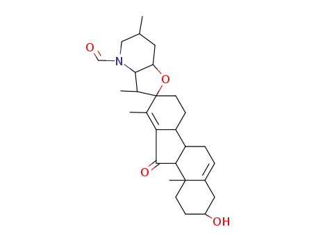 Molecular Structure of 66409-98-1 (17,23β-Epoxy-3β-hydroxy-11-oxoveratraman-28-carbaldehyde)
