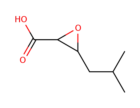 Molecular Structure of 777023-46-8 (Oxiranecarboxylic  acid,  3-(2-methylpropyl)-  (9CI))