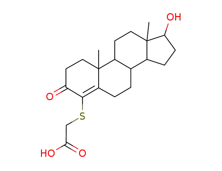 Molecular Structure of 70838-03-8 (4-(carboxymethylmercapto)testosterone)