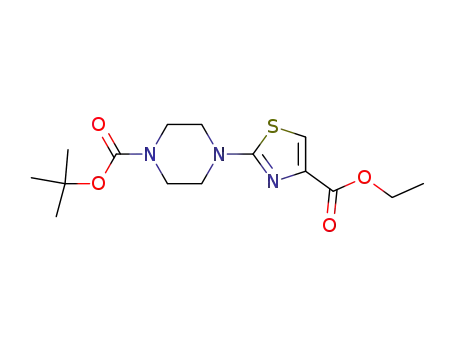 Molecular Structure of 867065-53-0 (Ethyl 2-(4-(tert-butoxycarbonyl)piperazin-1-yl)thiazole-4-carboxylate)