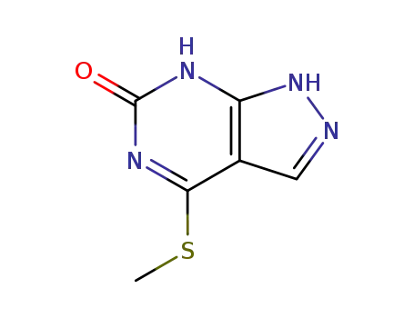 Molecular Structure of 100047-41-4 (6H-Pyrazolo[3,4-d]pyrimidin-6-one, 1,5-dihydro-4-(methylthio)-)