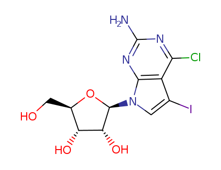 4-CHLORO-5-IODO-7-SS-D-RIBOFURANOSYL-7H-PYRROLO[2,3-D]PYRIMIDIN-2-AMINE