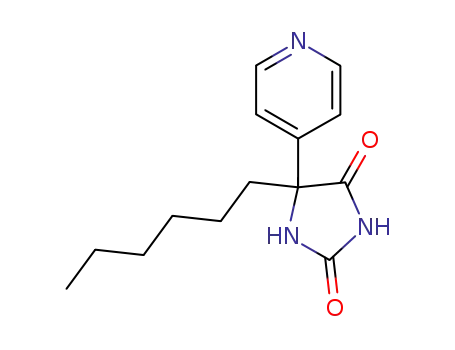 Molecular Structure of 6294-67-3 (5-hexyl-5-(pyridin-4-yl)imidazolidine-2,4-dione)