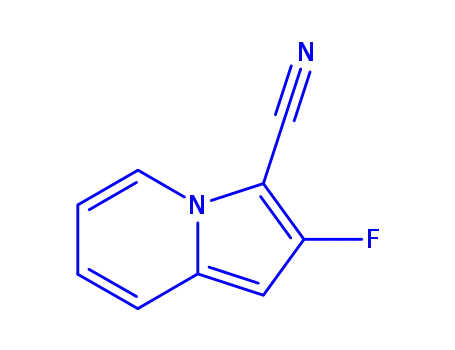 Molecular Structure of 733054-10-9 (3-Indolizinecarbonitrile,2-fluoro-(9CI))