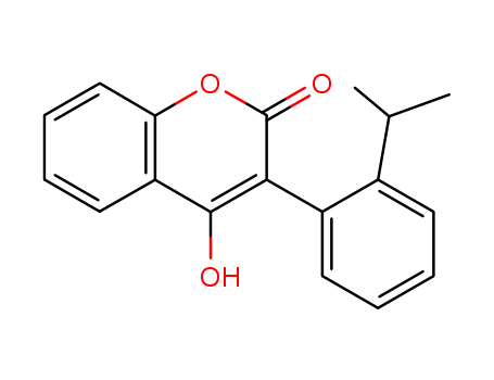 73791-15-8,4-Hydroxy-3-(2-isopropylphenyl)-2H-1-benzopyran-2-one,2H-1-Benzopyran-2-one,4-hydroxy-3-(o-isopropylphenyl);4-Hydroxy-3-<2-isopropyl-phenyl>-cumarin;4-Hydroxy-3-(o-isopropylphenyl)-2H-1-benzopyran-2-one;4-Hydroxy-3-(o-isopropylphenyl)coumarin;2-hydroxy-3-(2-propan-2-ylphenyl)chromen-4-one;3-(2-Isopropylphenyl)-4-hydroxy-cumarin;4-hydroxy-3-(2-isopropyl-phenyl)-chromen-2-one;COUMARIN,4-HYDROXY-3-(o-ISOPROPYLPHENYL);