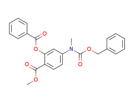 Molecular Structure of 7149-01-1 (methyl 2-(benzoyloxy)-4-{[(benzyloxy)carbonyl](methyl)amino}benzoate)