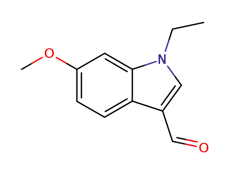 Molecular Structure of 733747-53-0 (1H-Indole-3-carboxaldehyde,1-ethyl-6-methoxy-(9CI))