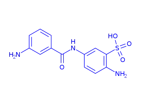 Molecular Structure of 73525-13-0 (2-amino-5-[(3-aminobenzoyl)amino]benzenesulphonic acid)