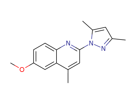 71509-00-7,2-(3,5-dimethylpyrazol-1-yl)-6-methoxy-4-methyl-quinoline,2-(3,5-dimethylpyrazol-1-yl)-6-methoxy-4-methyl-quinoline