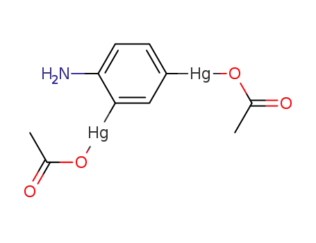 Molecular Structure of 7152-18-3 (mu-(4-aminobenzene-1,3-diyl-kappaC~1~:kappaC~3~)dimercury acetate (1:2))