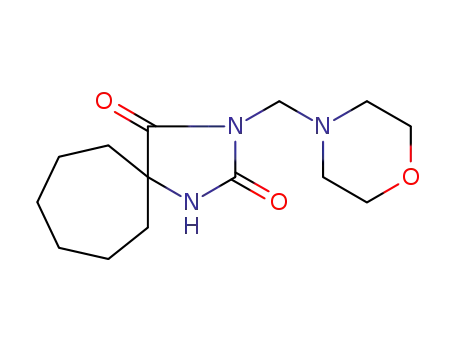 Molecular Structure of 734-04-3 (3-(morpholin-4-ylmethyl)-1,3-diazaspiro[4.6]undecane-2,4-dione)