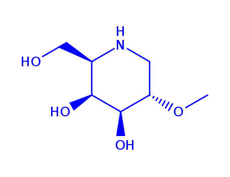 Molecular Structure of 714910-46-0 (3,4-Piperidinediol,2-(hydroxymethyl)-5-methoxy-,(2S,3S,4S,5S)-(9CI))