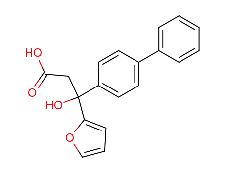 Molecular Structure of 71315-16-7 (Hydracrylic acid, 3-(4-biphenylyl)-3-(2-furyl)-, (+)-)