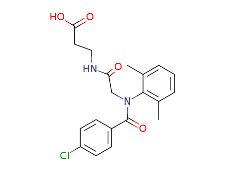 71455-87-3,3-[[2-[(4-chlorobenzoyl)-(2,6-dimethylphenyl)amino]acetyl]amino]propan oic acid,3-[[2-[(4-chlorobenzoyl)-(2,6-dimethylphenyl)amino]acetyl]amino]propan oic acid