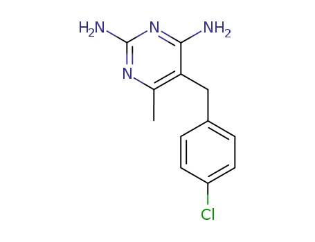 Molecular Structure of 7331-23-9 (2,4-Pyrimidinediamine, 5-((4-chlorophenyl)methyl)-6-methyl- (9CI))