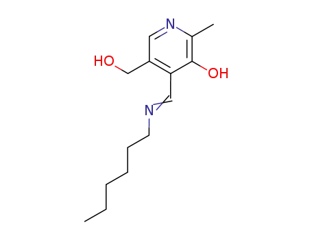 Molecular Structure of 7355-37-5 ((4E)-4-[(hexylamino)methylidene]-5-(hydroxymethyl)-2-methylpyridin-3(4H)-one)