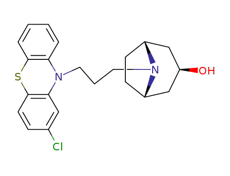 Molecular Structure of 73805-93-3 ((1R,5S)-8-[3-(2-Chloro-10H-phenothiazin-10-yl)propyl]-8-azabicyclo[3.2.1]octan-3β-ol)